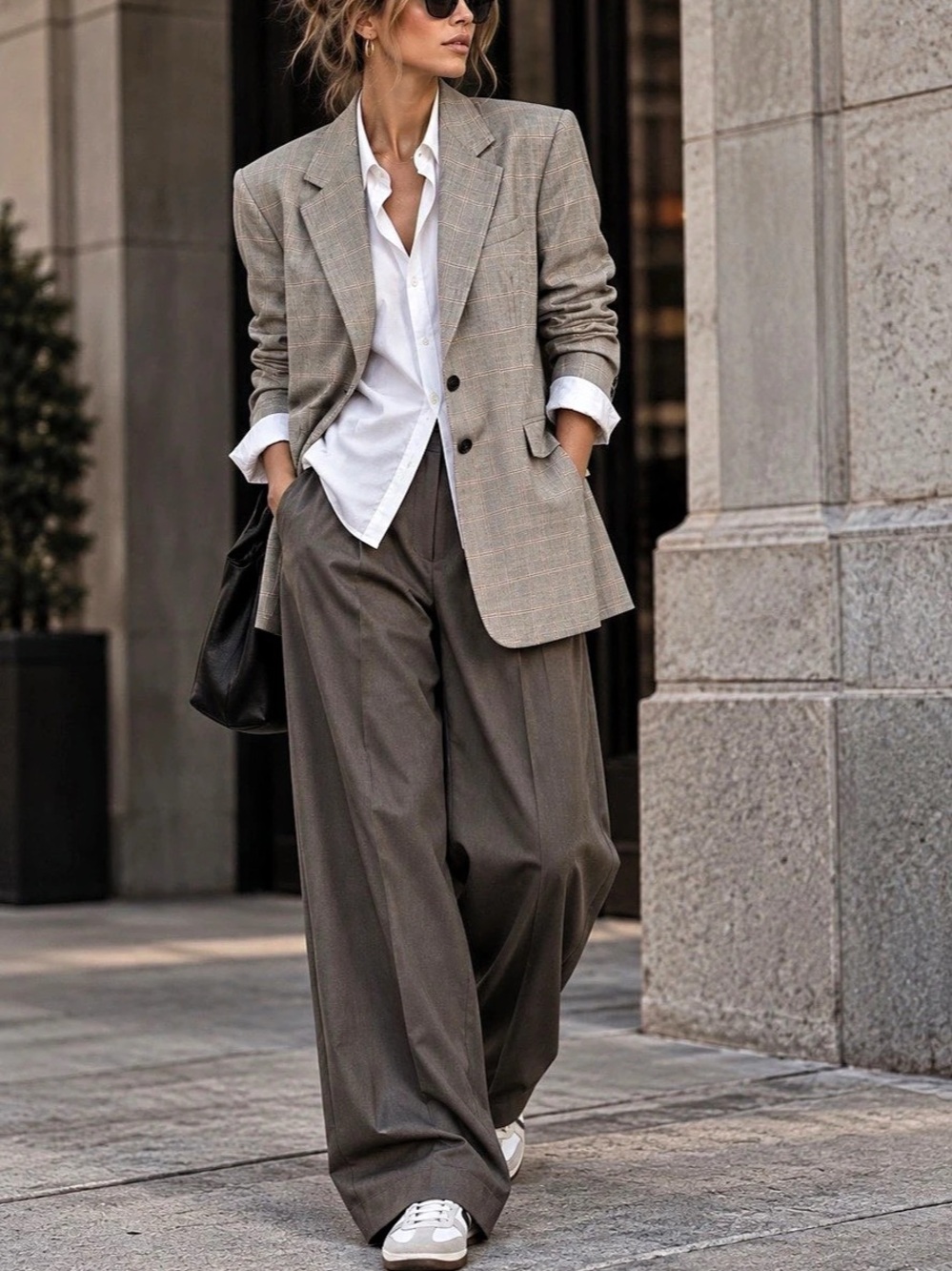 FRAME The Grandfather Blazer | Tailored Oversized Menswear-Inspired Jacket Women